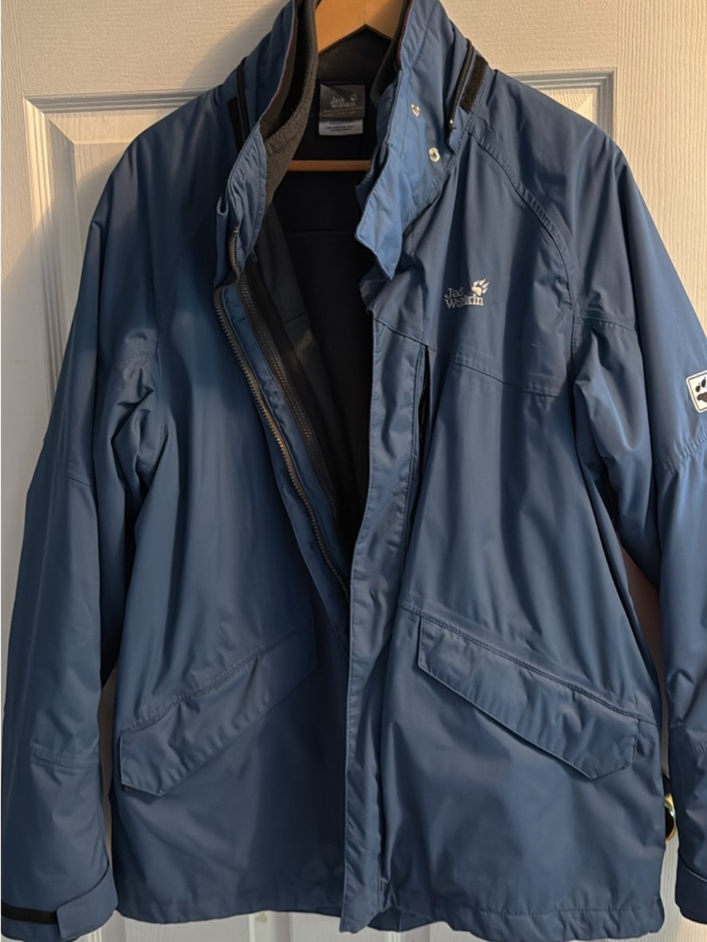 Jack Wolfskin Men's Slate Blue Raincoat Waterproof Shell 3 in 1